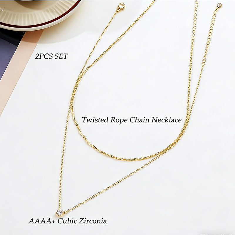 Aurora Fine Layered Gold Necklace