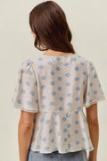 SO ME Shell Print Tie Blouse