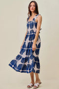SO ME Abstract Print Midi Dress