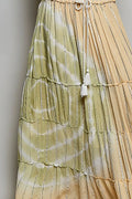 POL Shimmer Tiered Reverse Ruffle Maxi Skirt