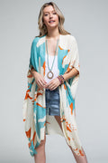 Ocean Bloom Kimono Wrap Aquamarine