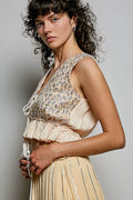 POL Shimmer Pattern Crop Top