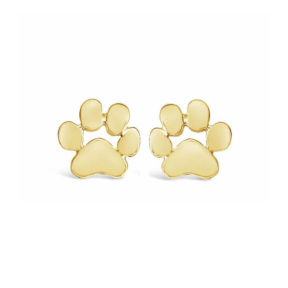 Golden Paw Stud Earrings