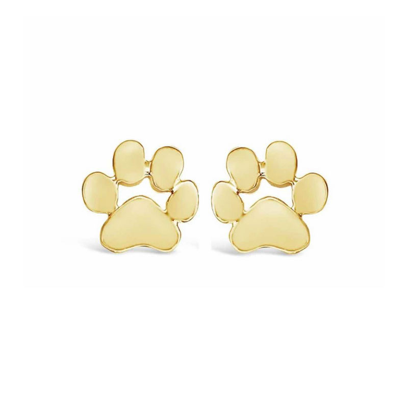 Golden Paw Stud Earrings