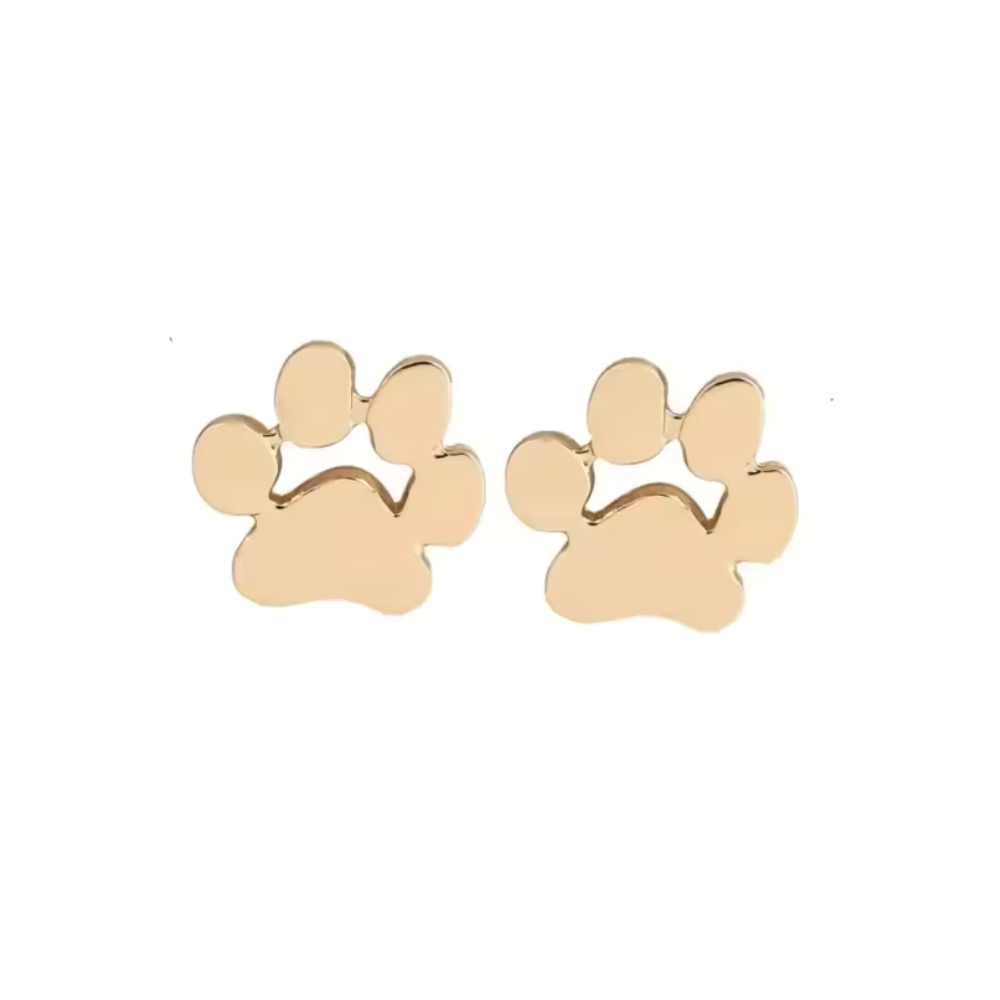 Golden Paw Stud Earrings