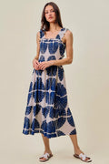 SO ME Abstract Print Midi Dress