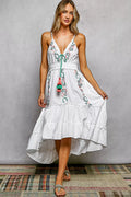 POL Tassel Tie Midi Dress