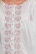 POL Embroidered Gathered Shoulder Long Sleeve Shirt