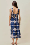 SO ME Abstract Print Midi Dress