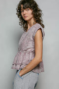 POL Eyelet Embroidery Pintuck Blouse