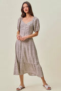SO ME Ditsy Floral Belted Maxi Dress