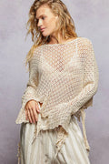 POL High-Low Cotton Knit Top