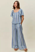 SO ME Stripe Wide Leg Pull On Pants