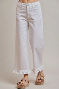 SO ME Ruffled Bottom Mid Rise Jeans