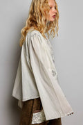POL Embroidered Button Front Shirt