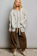 POL Embroidered Button Front Shirt
