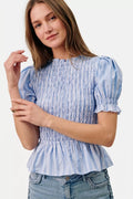 SO ME Smocked Bodice Blouse
