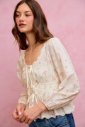 SO ME Floral Lace Trim Blouse