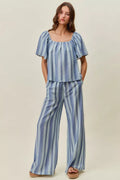 SO ME Stripe Wide Leg Pull On Pants