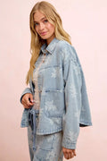 BiBi Printed Washed Denim Jacket