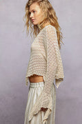 POL High-Low Cotton Knit Top