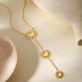 Solana Sunburst Lariat Necklace