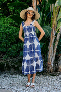 SO ME Abstract Print Midi Dress