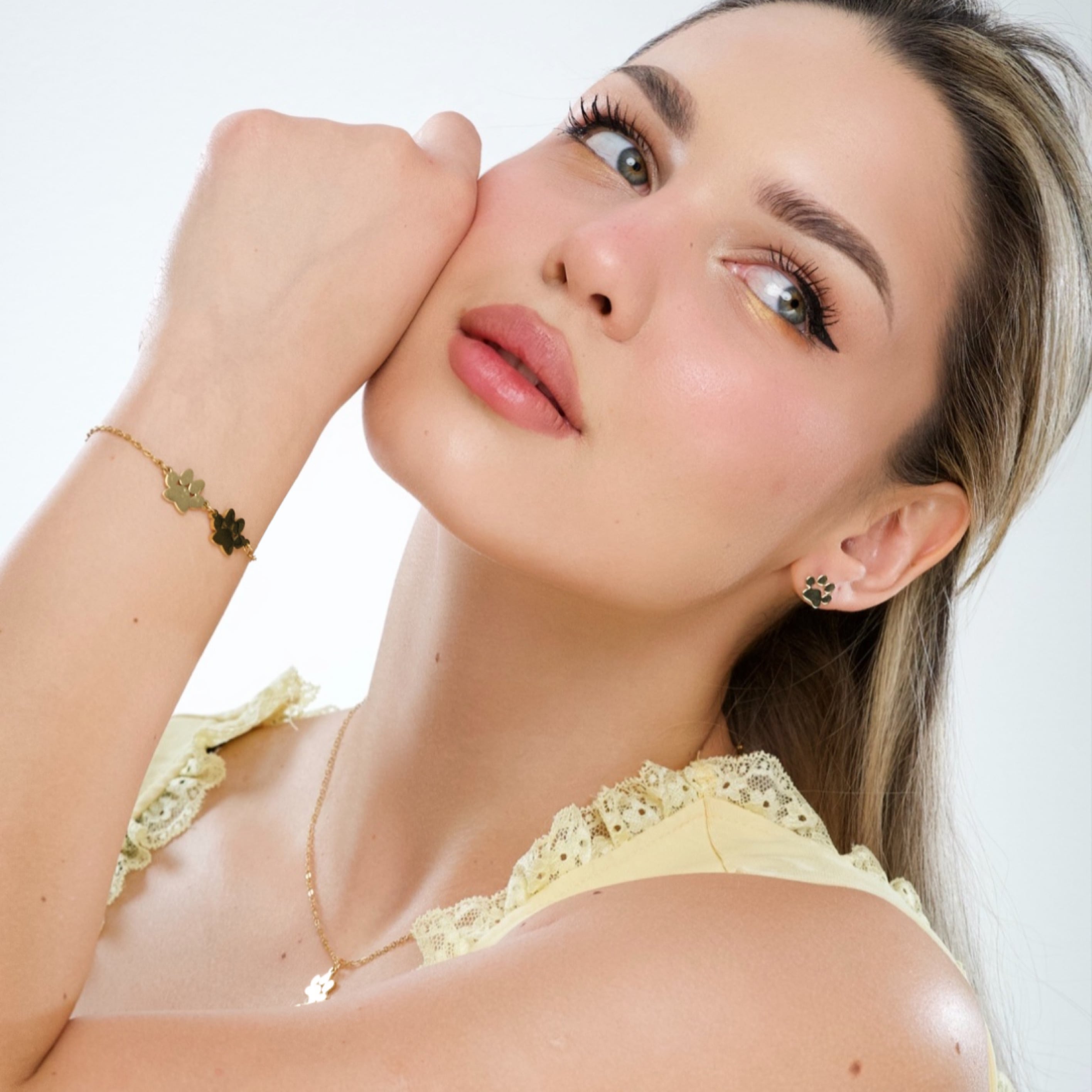Golden Paw Stud Earrings