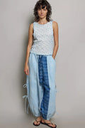 POL Seam detail Floral Ribbed Tank