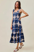 SO ME Abstract Print Midi Dress
