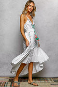 POL Tassel Tie Midi Dress