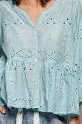 POL Eyelet Embroidery Cotton Shirt