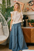 BiBi Flower Printed Ruffle Sleeve Top