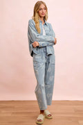 BiBi Printed Washed Denim Jacket