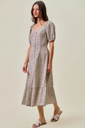 SO ME Ditsy Floral Belted Maxi Dress