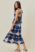 SO ME Abstract Print Midi Dress