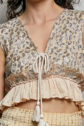 POL Shimmer Pattern Crop Top