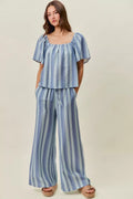 SO ME Stripe Wide Leg Pull On Pants