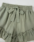 Dahlia Tie Waist Ruffle Hem Shorts