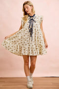 BiBi Floral Dress With Ruffles And Front Tie