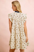 BiBi Floral Dress With Ruffles And Front Tie