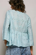POL Eyelet Embroidery Cotton Shirt