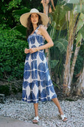 SO ME Abstract Print Midi Dress