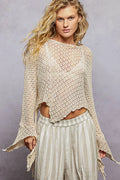 POL High-Low Cotton Knit Top