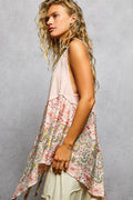 POL Ribbed Tank with Woven Print Patch