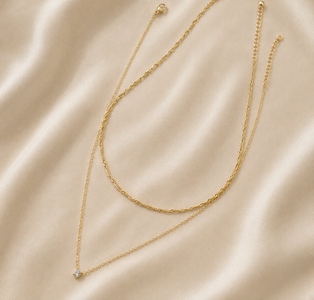 Aurora Fine Layered Gold Necklace