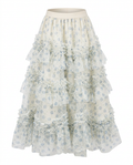 Divine Floral Ruffle Maxi Skirt