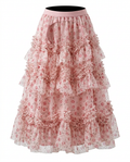 Divine Floral Ruffle Maxi Skirt