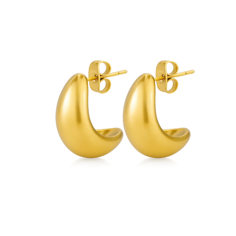 Golden Dome Huggie Earrings