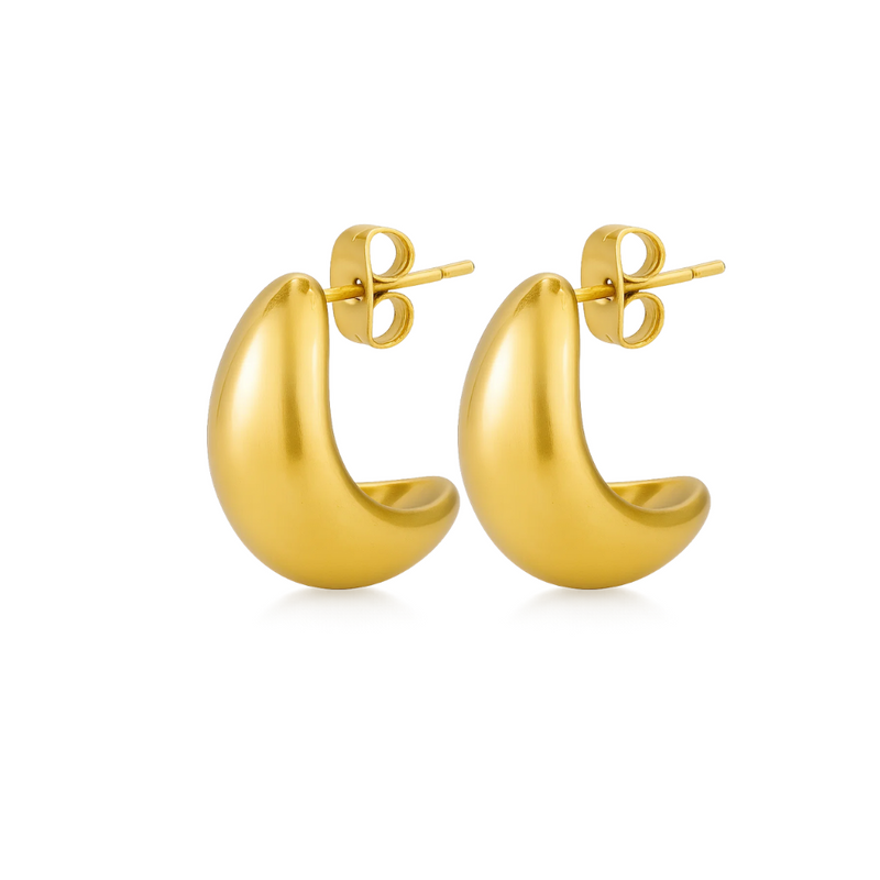 Golden Dome Huggie Earrings